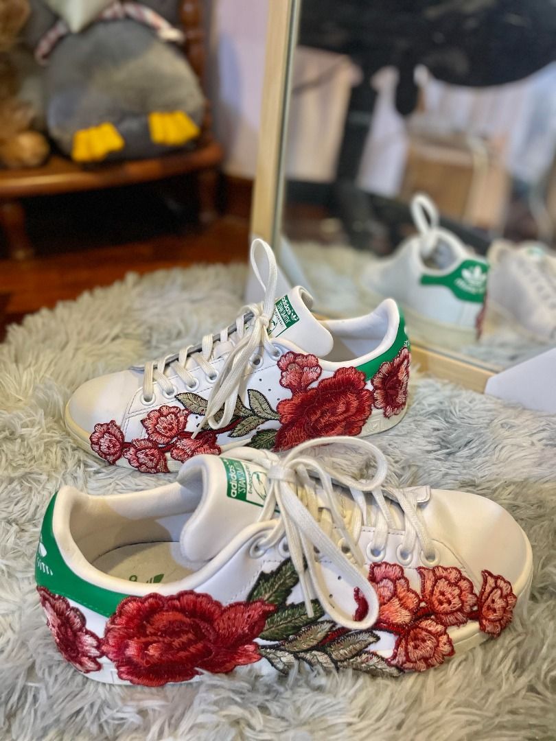 Adidas stan smith flower embroidery deals