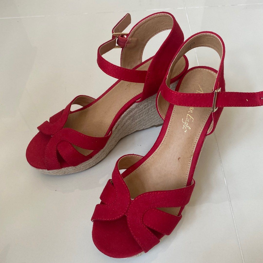 American eagle red wedges sales