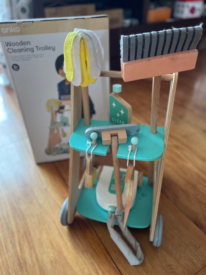 Kmart wooden online cleaning trolley