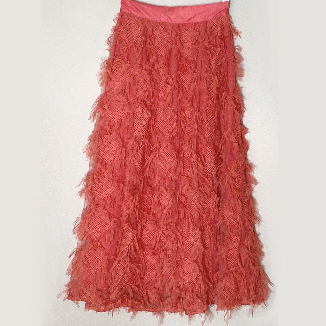 Cynthia textured a-line midi skirt 2025
