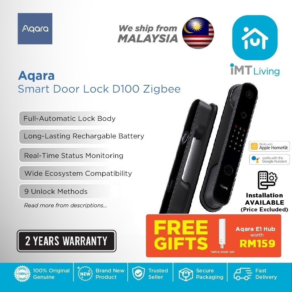 Aqara Smart Door Lock D100 Zigbee 2 Years Warranty Google Assistant