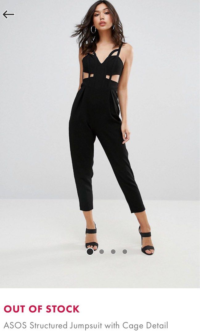 Asos structured jumpsuit with cage detail, Women's Fashion - Main Image