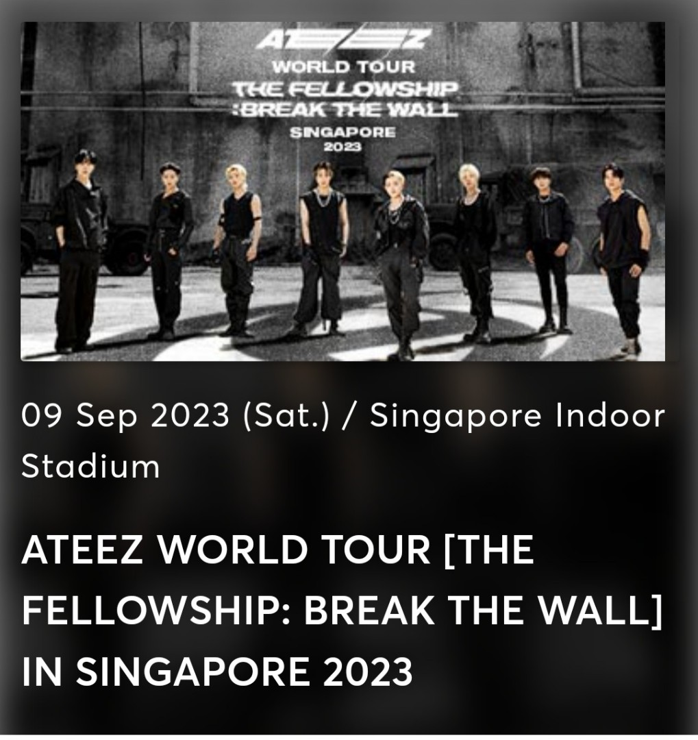 Ateez Concert Ticket Cat 2 x 2 nos, Tickets & Vouchers, Event Tickets