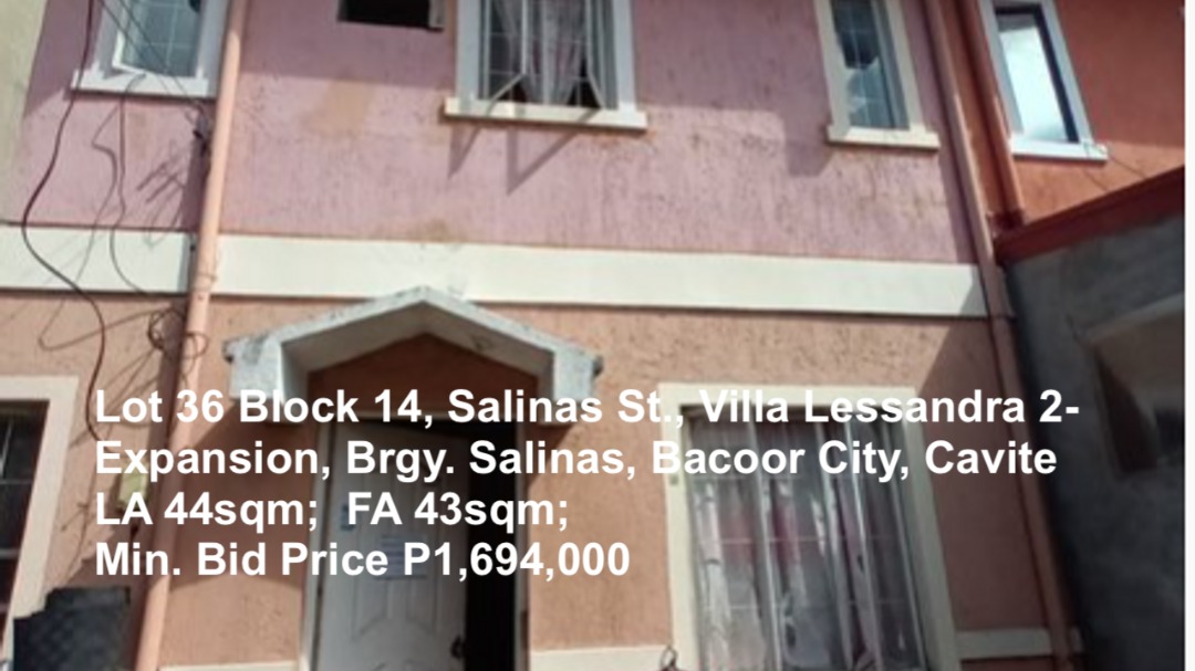 Bank foreclosed, House and Lot in Camella Lessandra in Salinas, Bacoor