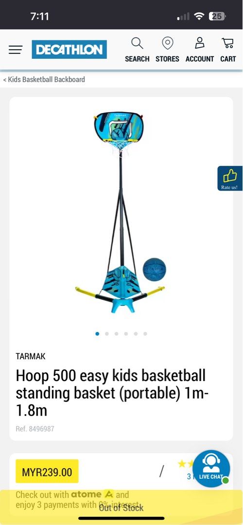 Tarmak hoop 500 easy store