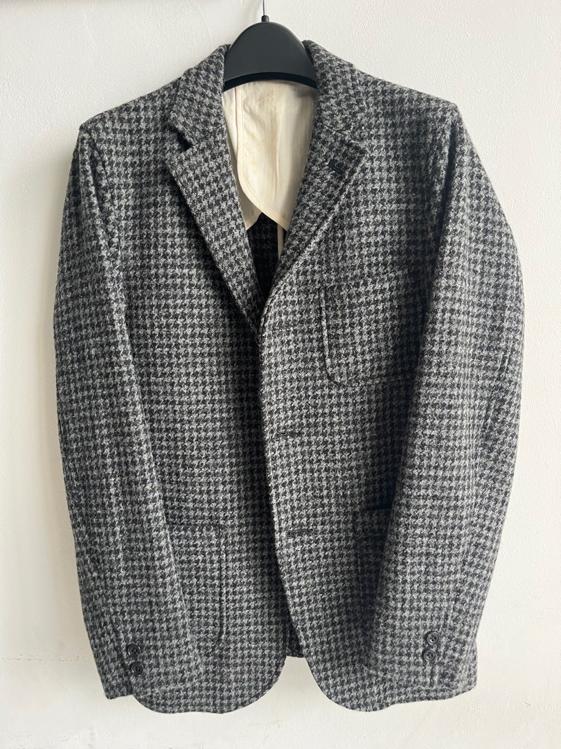 Mens black tweed blazer sale