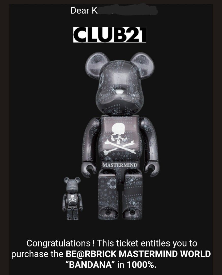 BEARBRICK BE@RBRICK MASTERMIND WORLD “BANDANA”, Hobbies & Toys ...