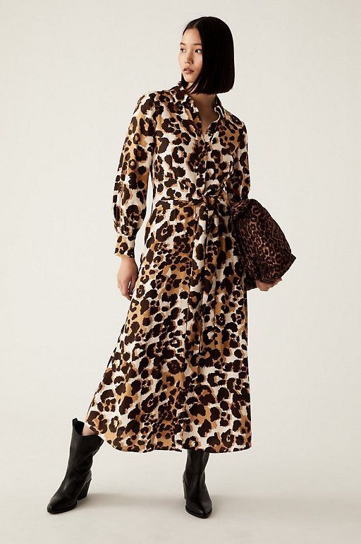 M & s leopard shop print dress