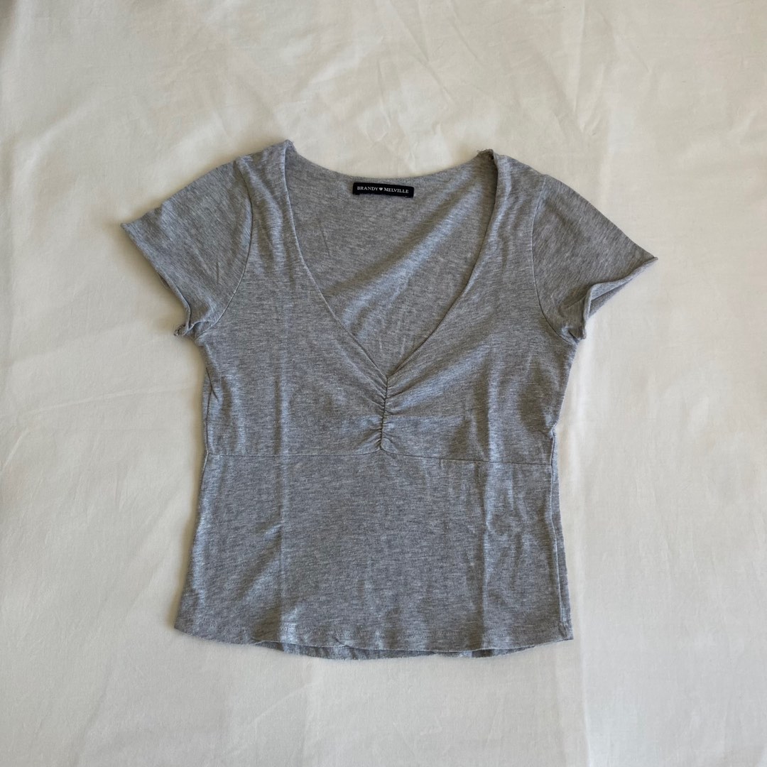 brandy melville grey gina top, Women's Fashion, Tops, Other Tops on