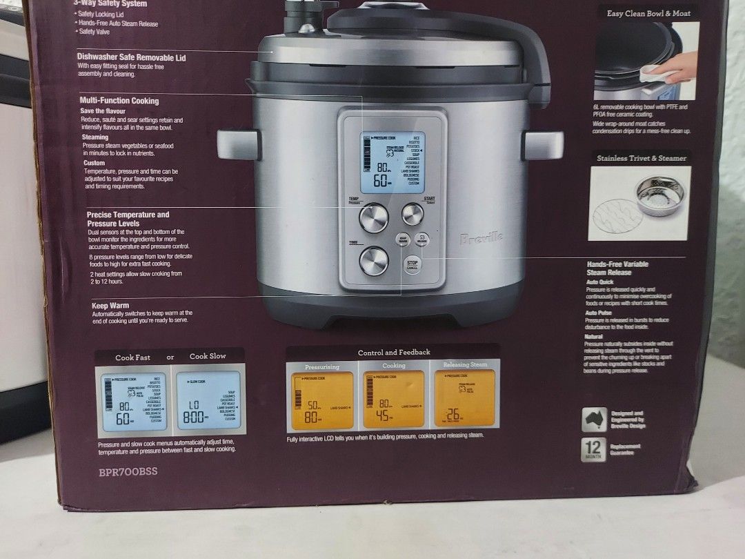 Breville The Fast Slow Pro Multicooker, TV & Home Appliances, Kitchen