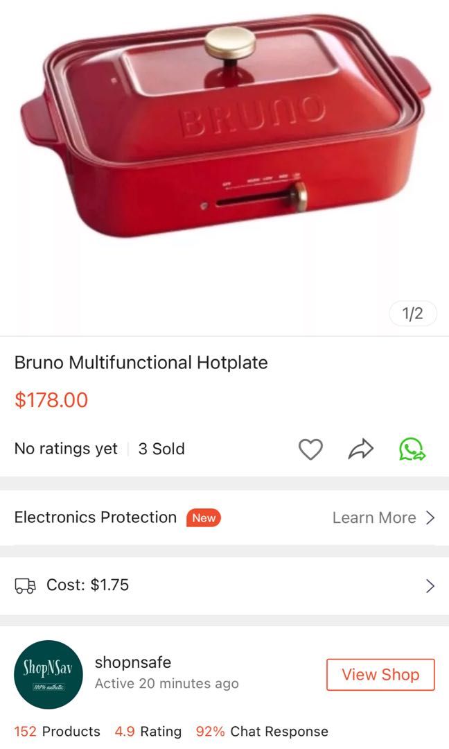 Bruno Hot Plate, TV & Home Appliances, Kitchen Appliances, Cookers on