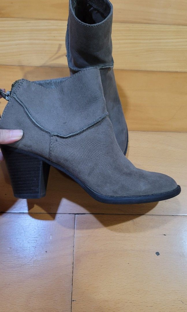 Candies Taupe Heeled Boots Women s Fashion Footwear Boots on Carousell