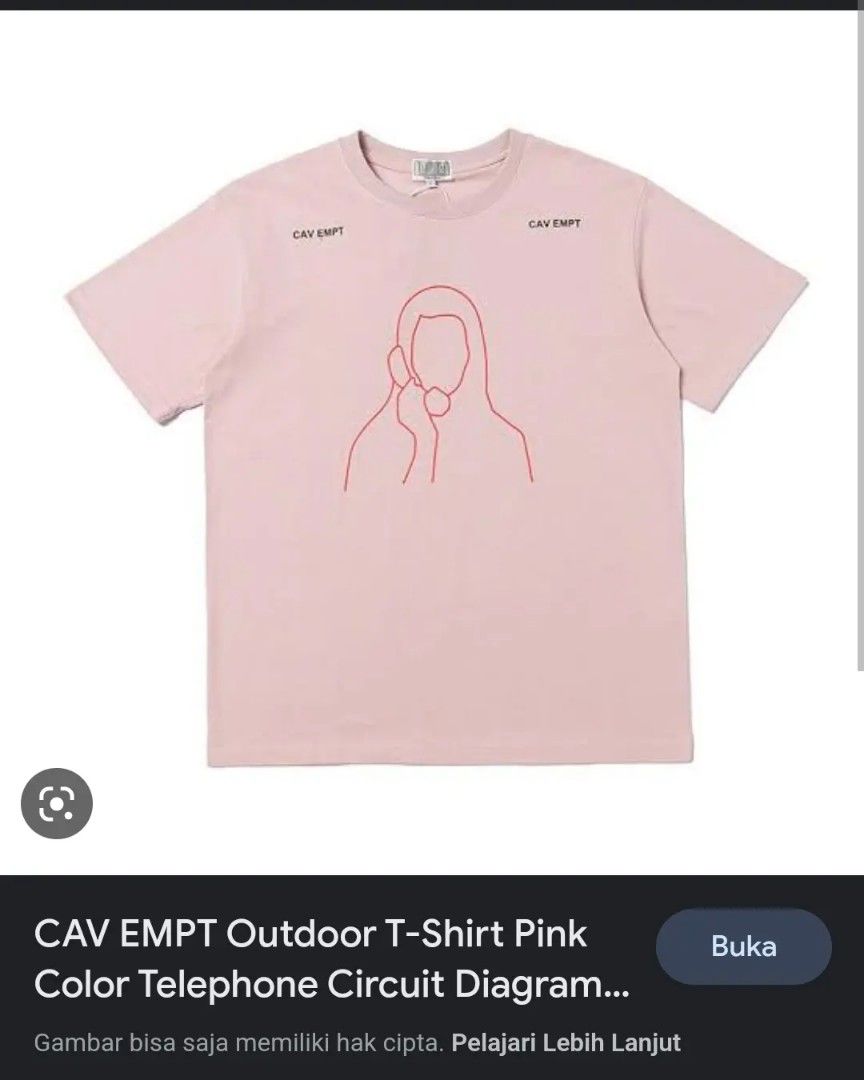 CAV EMPT WISM BYCREW TEE PINK, Fesyen Pria, Pakaian Atasan di