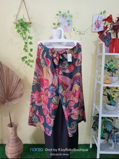 Celana Kulot Terawang Motif bulat abstrack