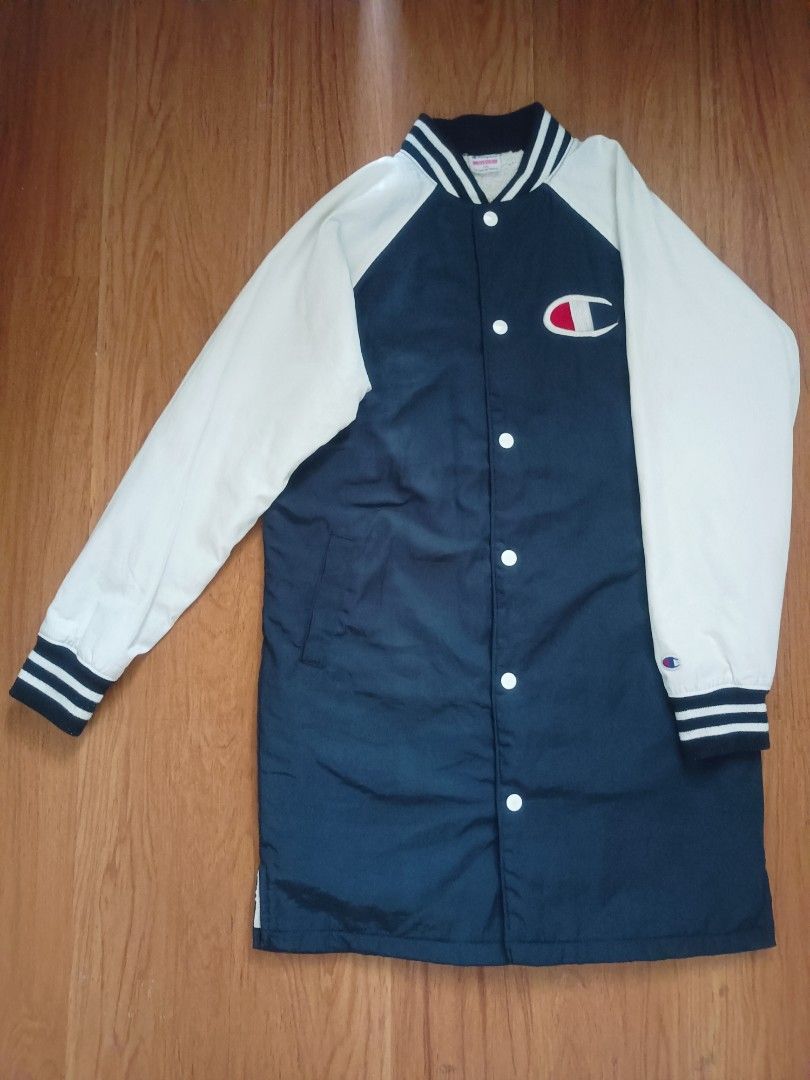 Champion contrast sleeve bomber jacket with shop back logo