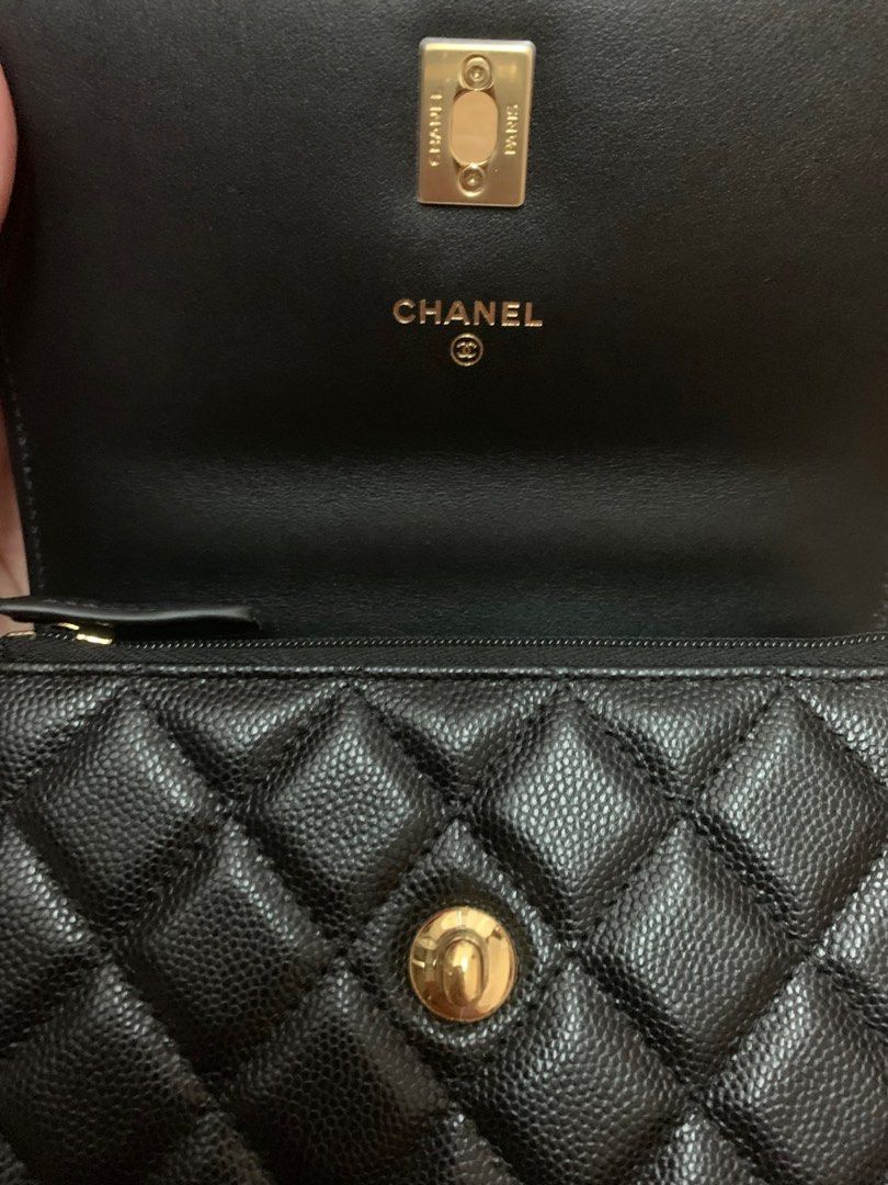 CHANEL, Bags, 220 Chanel Business Affinity Small Black Caviar W Gold  Hardware Wa00