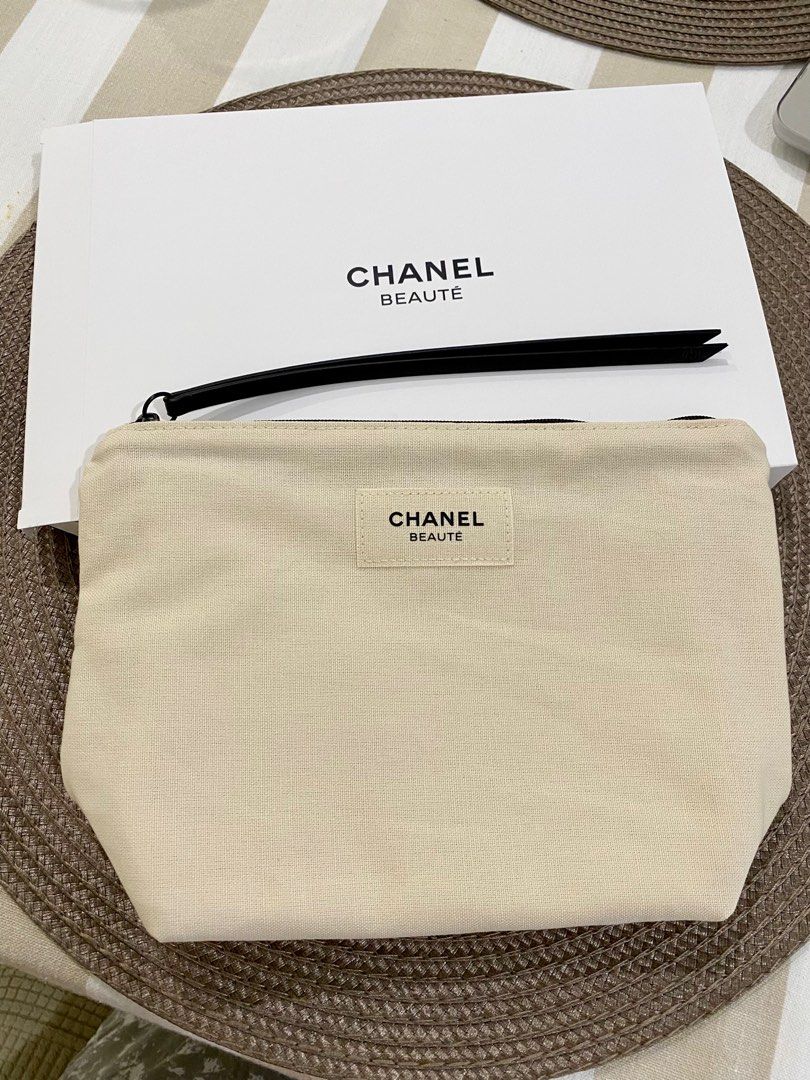 Authentic Chanel Beaute Gift Makeup Travel Cosmetics Pouch