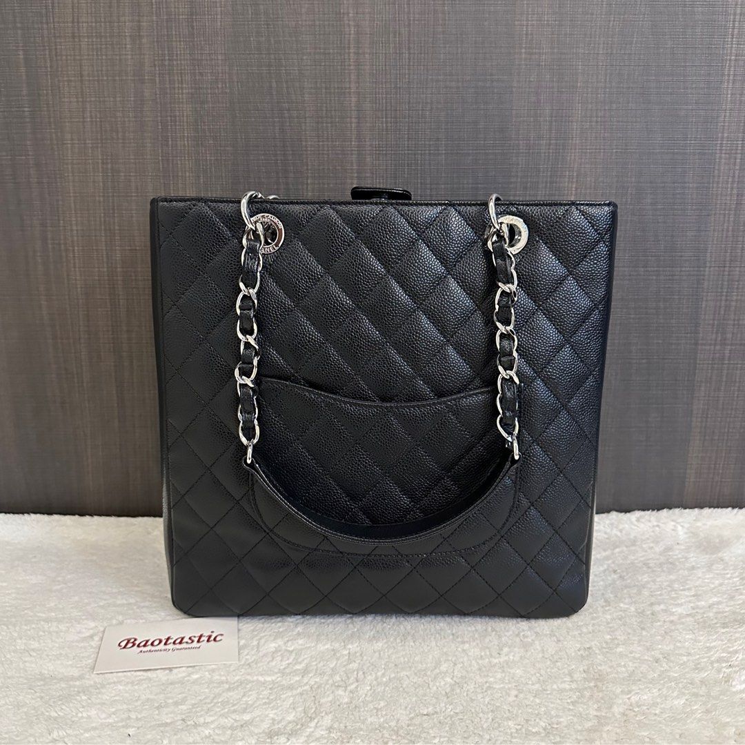 CHANEL Caviar Quilted Petit Shopping Tote PST Black 1251914