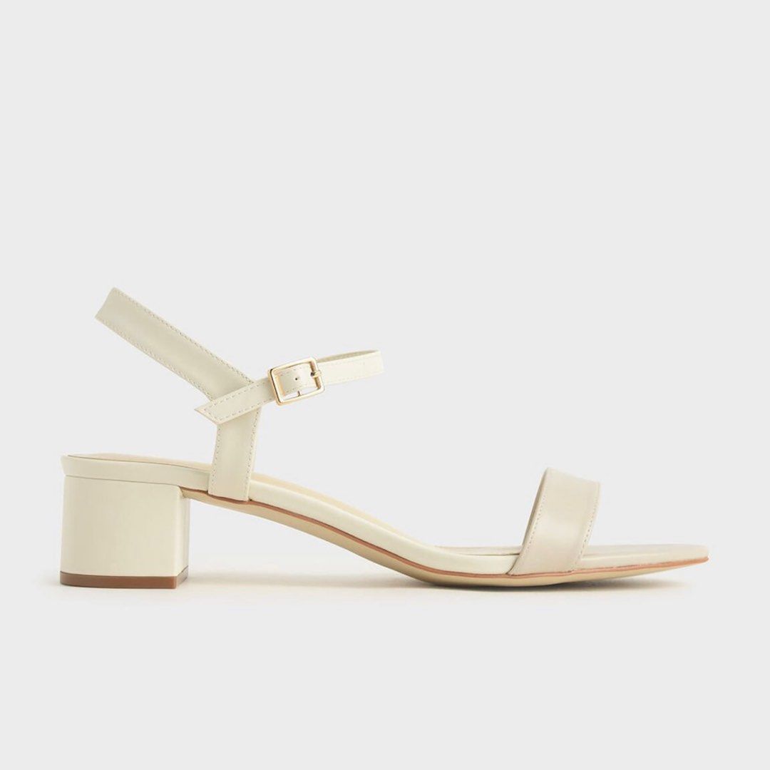 Charles & Keith Women's Clear Trapeze Heel Sandals