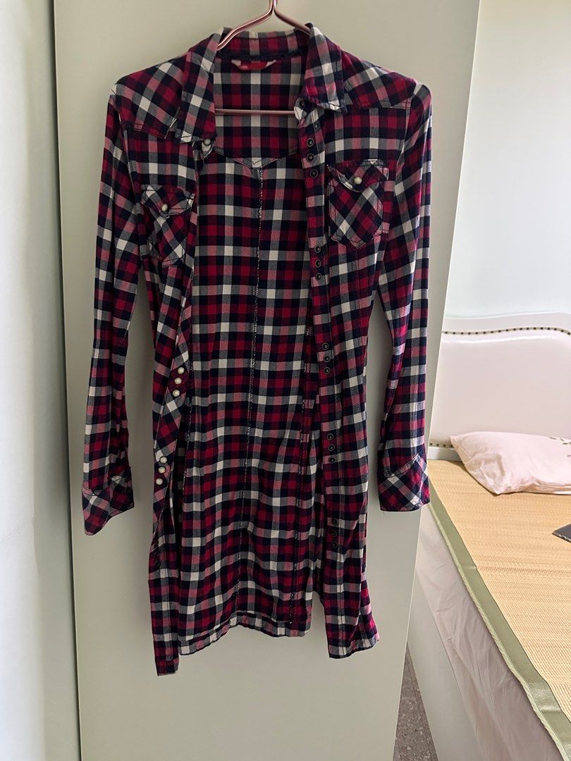 Checkered coat outlet