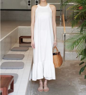 Casual sleeveless sales maxi dress