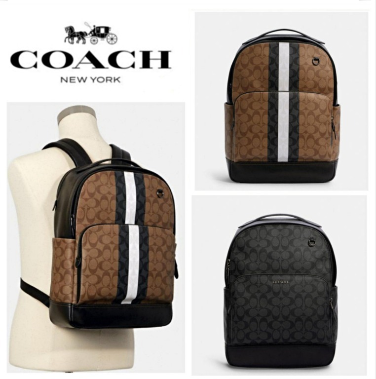 Coach Graham Backpack In Signature Canvas / With Varsity Stripe (Men