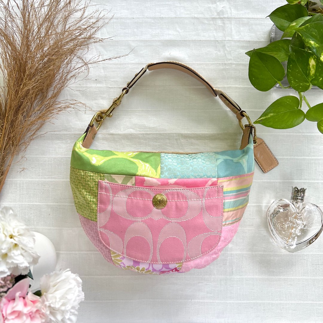Coach Multicolor Patchwork Half Moon Shoulder Bag Luxury Bags