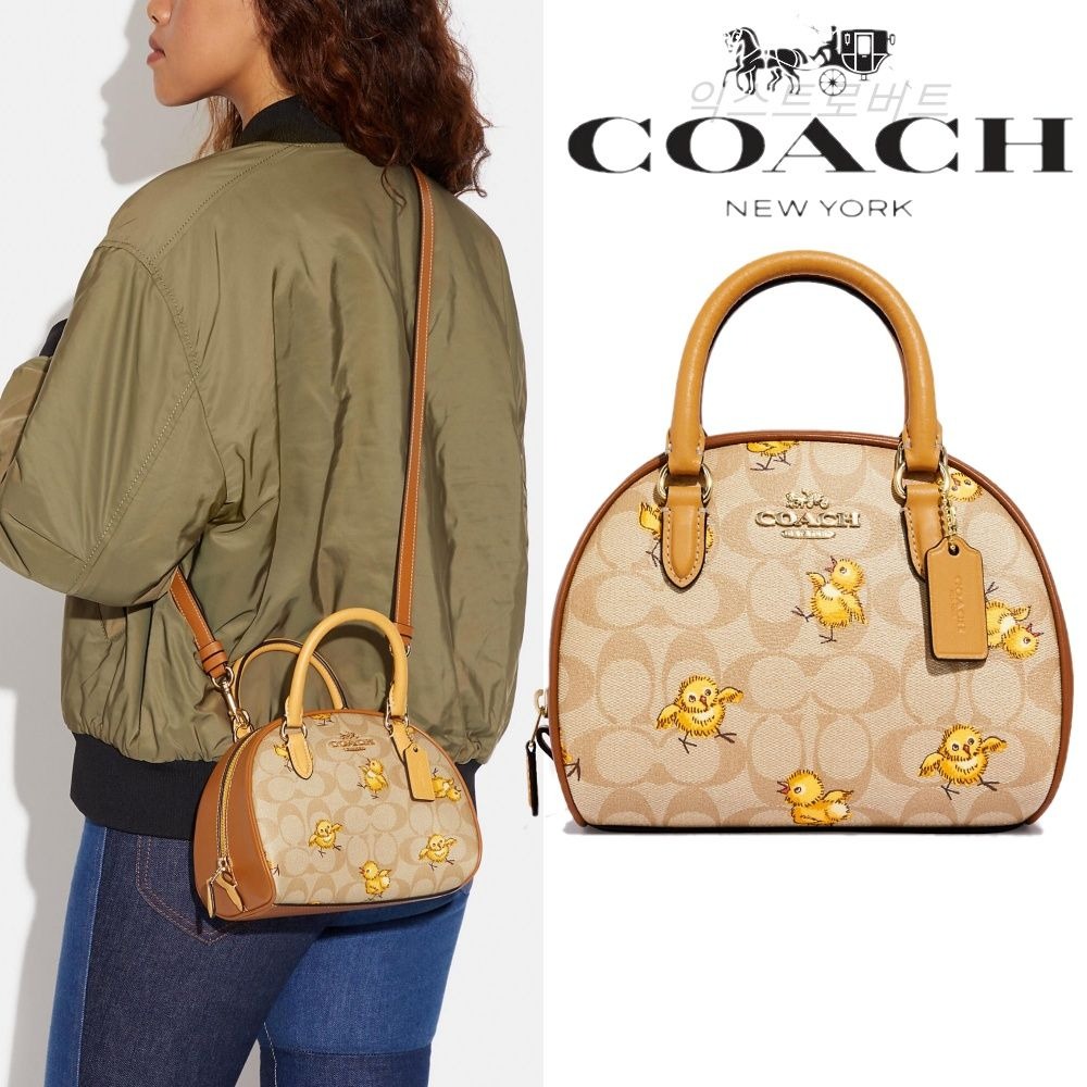 Coach, Bags, Coach Sydney Satchel In Signature Canvas With Tossed Chick  Print Nwt