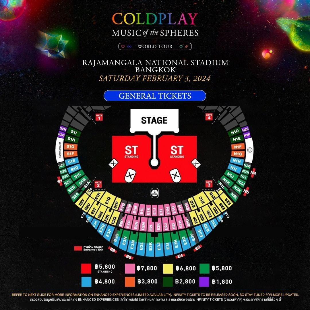 Coldplay Bangkok [Physical ticketsKubik ExperienceVIP Standing