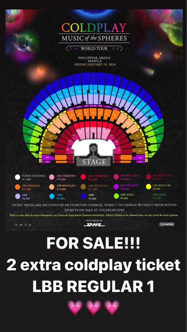 Coldplay ticket, Tickets & Vouchers, Event Tickets on Carousell