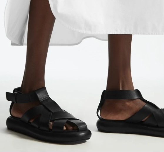 COS Leather Sandals Fisherman Black EU36 Women s Fashion