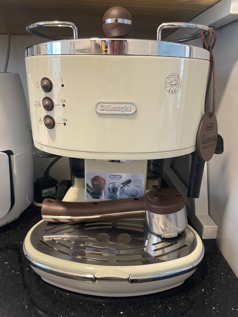 Delonghi icona espresso machine with tamper and knockbox, 家庭電器, 廚房電器, 咖啡機及咖啡壺 Carousell