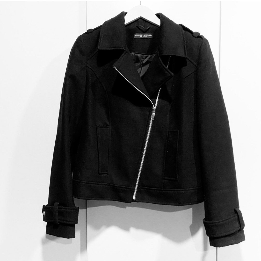 Dorothy Perkins Biker Aviator Jacket Black Women s Fashion
