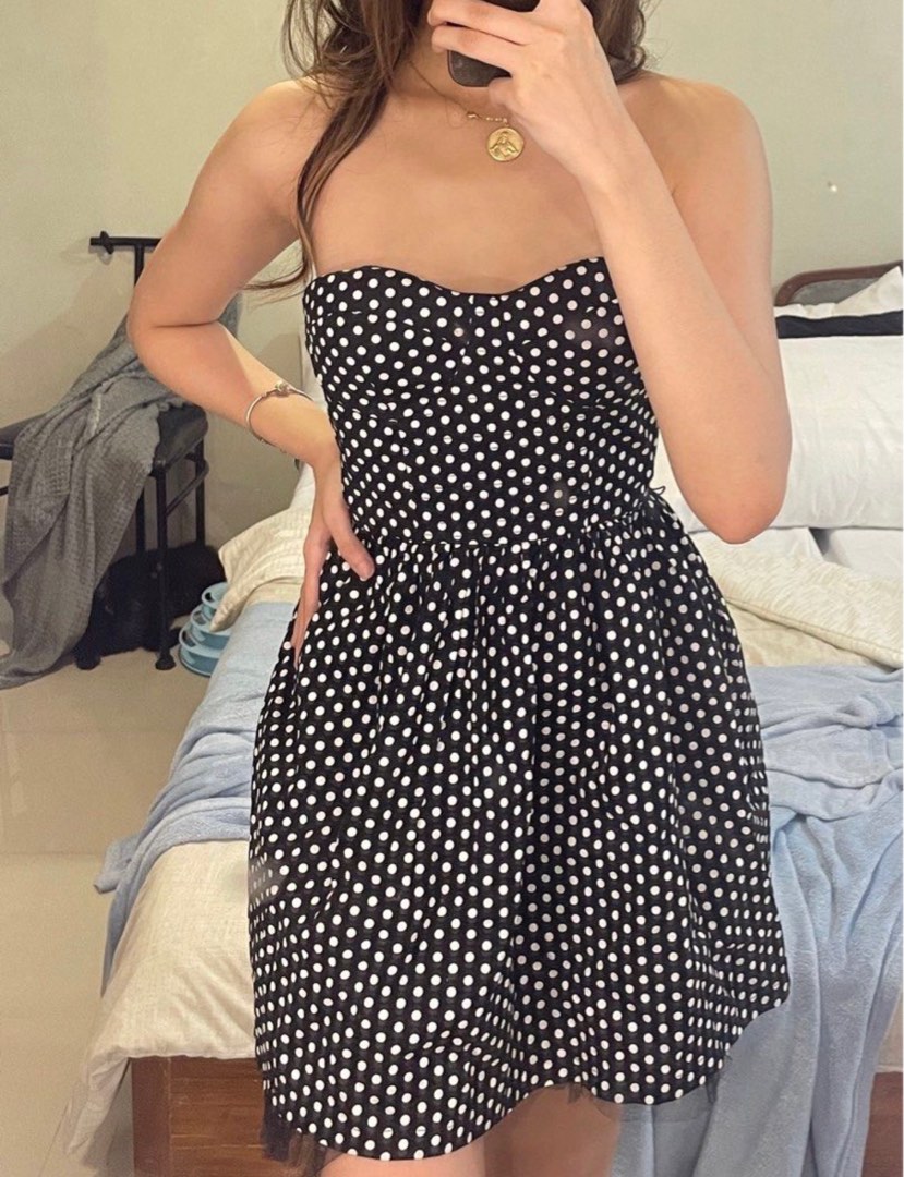 Forever 21 black and discount white polka dot dress