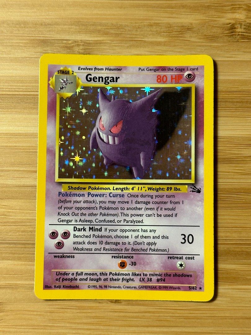 1999 Pokemon - Gengar (Holo) - 5/62 Fossil Unlimited MP Fossil Gengar Holo 5/62, Hobbies & Toys, Toys & Games on Carousell 1999 Pokemon - Gengar (Holo) - 5/62 Fossil Unlimited MP Fossil Gengar Holo 5/62, Hobbies & Toys, Toys & Games on Carousell