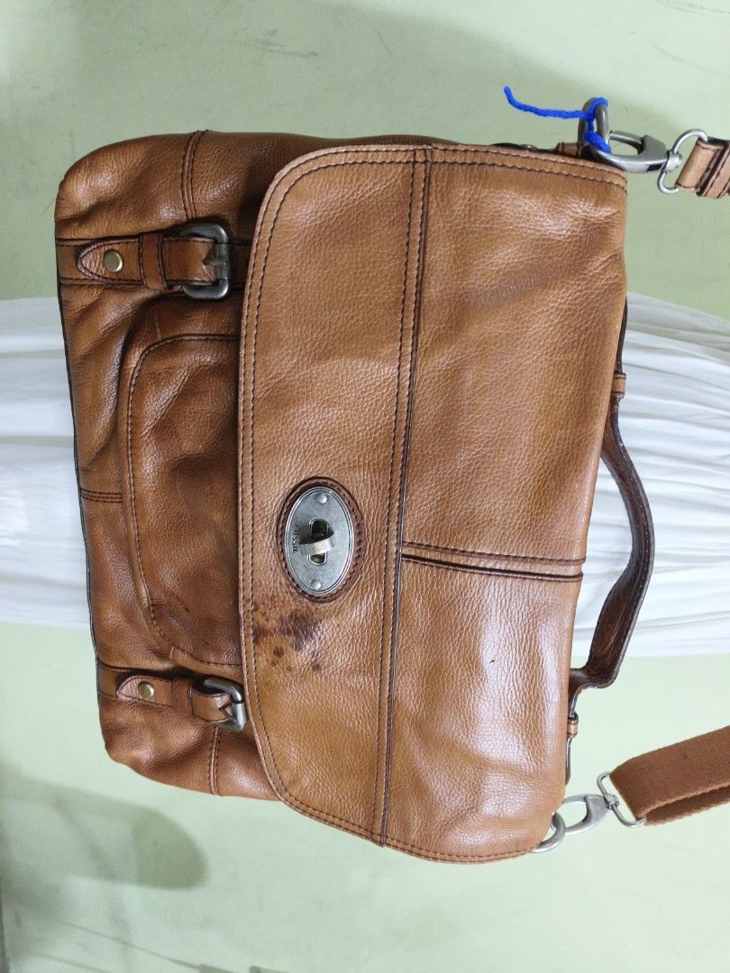 Fossils Leather Messenger Bag on Carousell