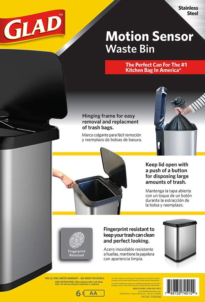 Glad 20 gal. Gray Step-On Plastic Trash Can with Clorox Odor Protection of The Lid