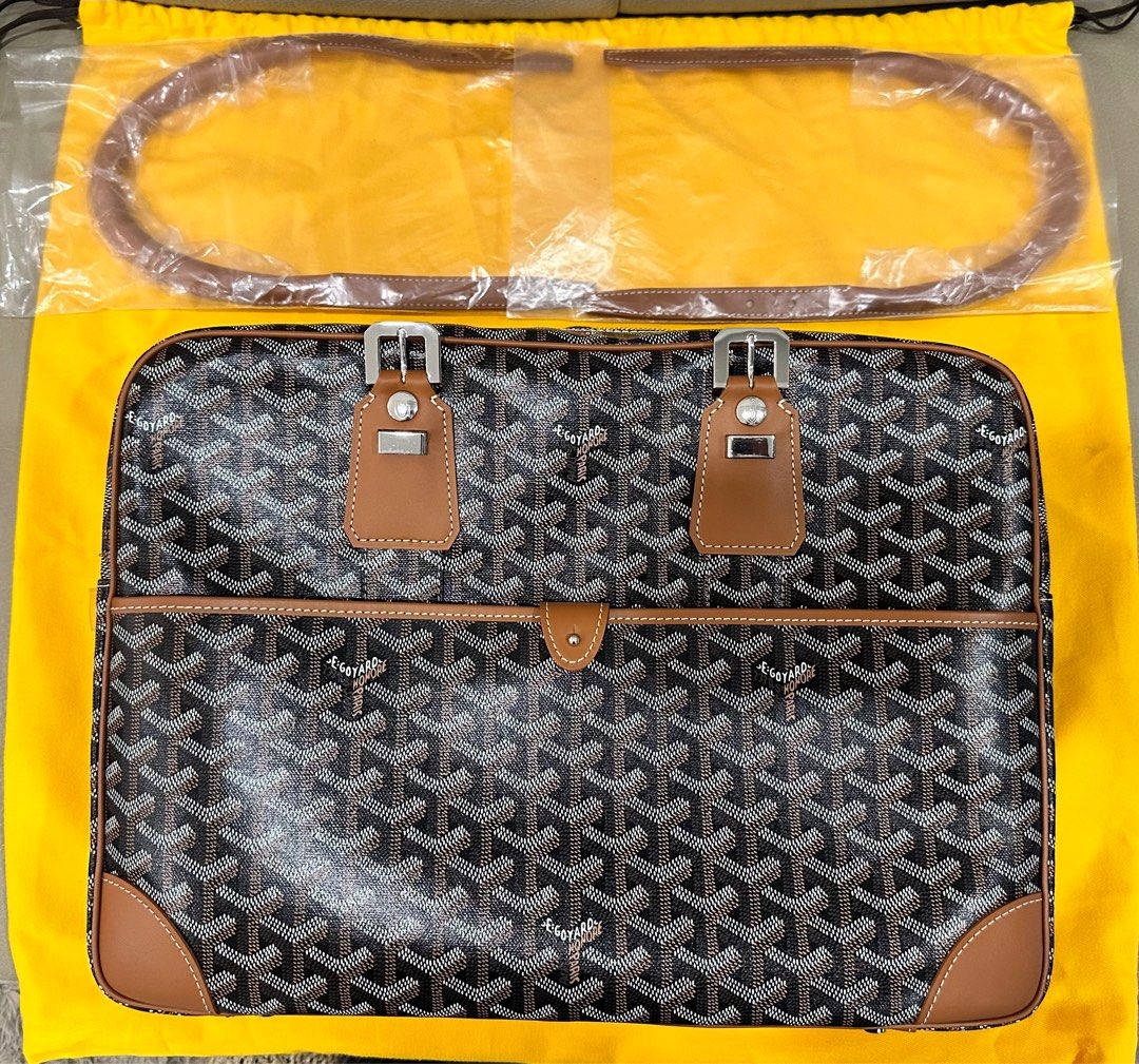 Goyard White Chevron Ambassade mm Briefcase Business Bag 12gy222s