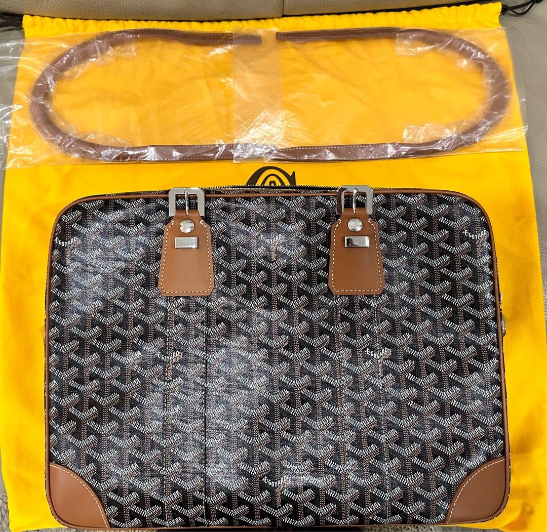 AUTHENTIC Goyard Ambassade MM Document Case Black Briefcase Bag