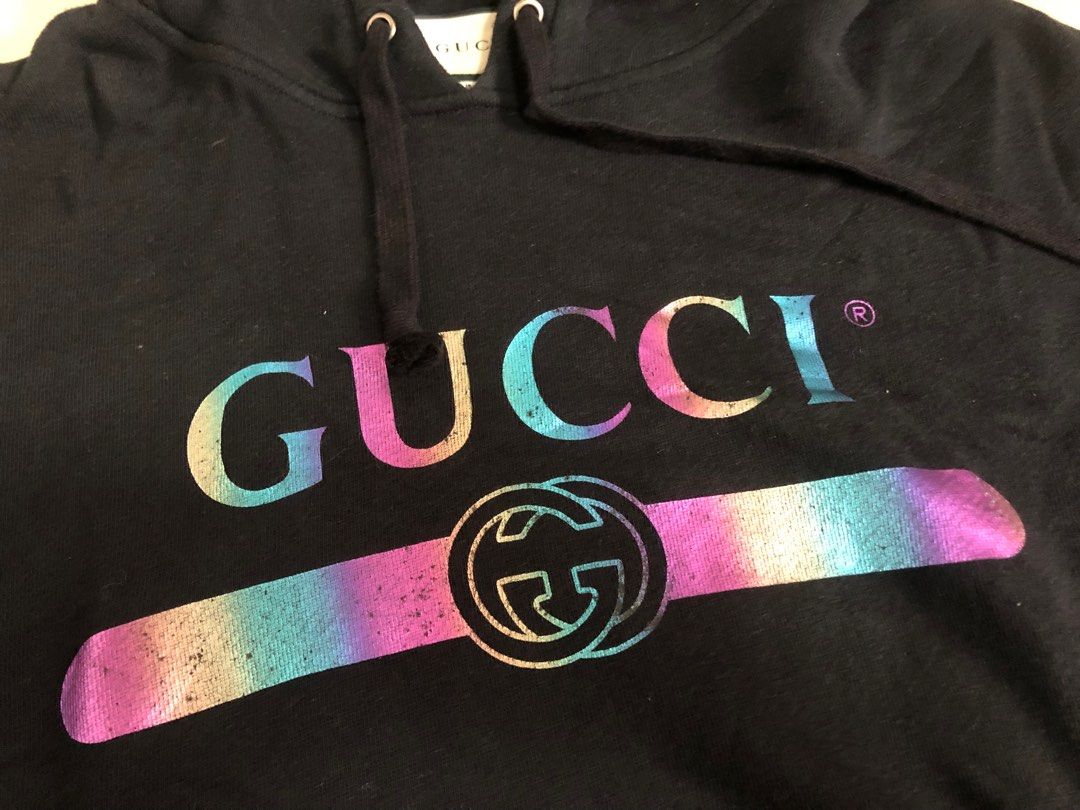 Gucci iridescent logo hoodie discount