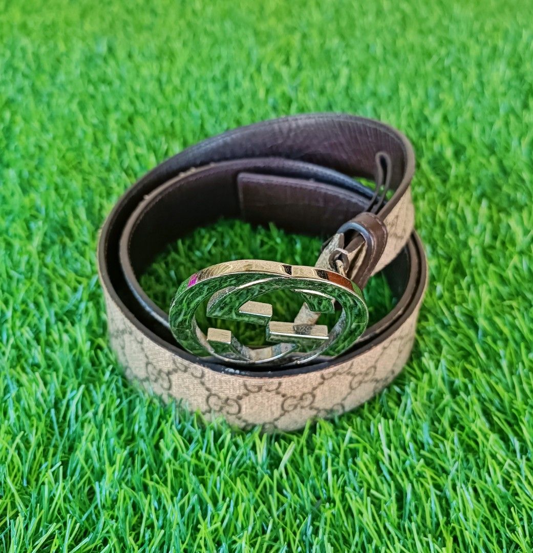 GUCCI ORIGINAL AUTHENTIC LEATHER BELT WITH BUCKLE 45 inchi, Men's