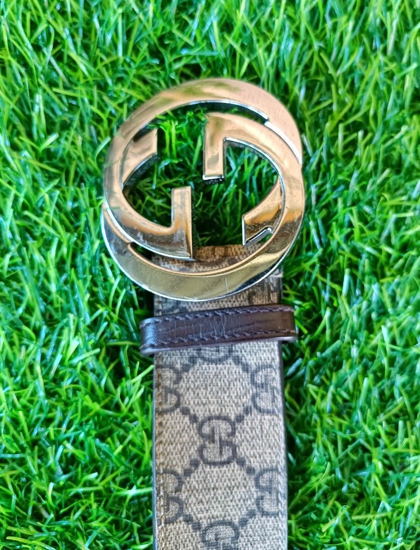 GUCCI ORIGINAL AUTHENTIC LEATHER BELT WITH BUCKLE 45 inchi, Men's