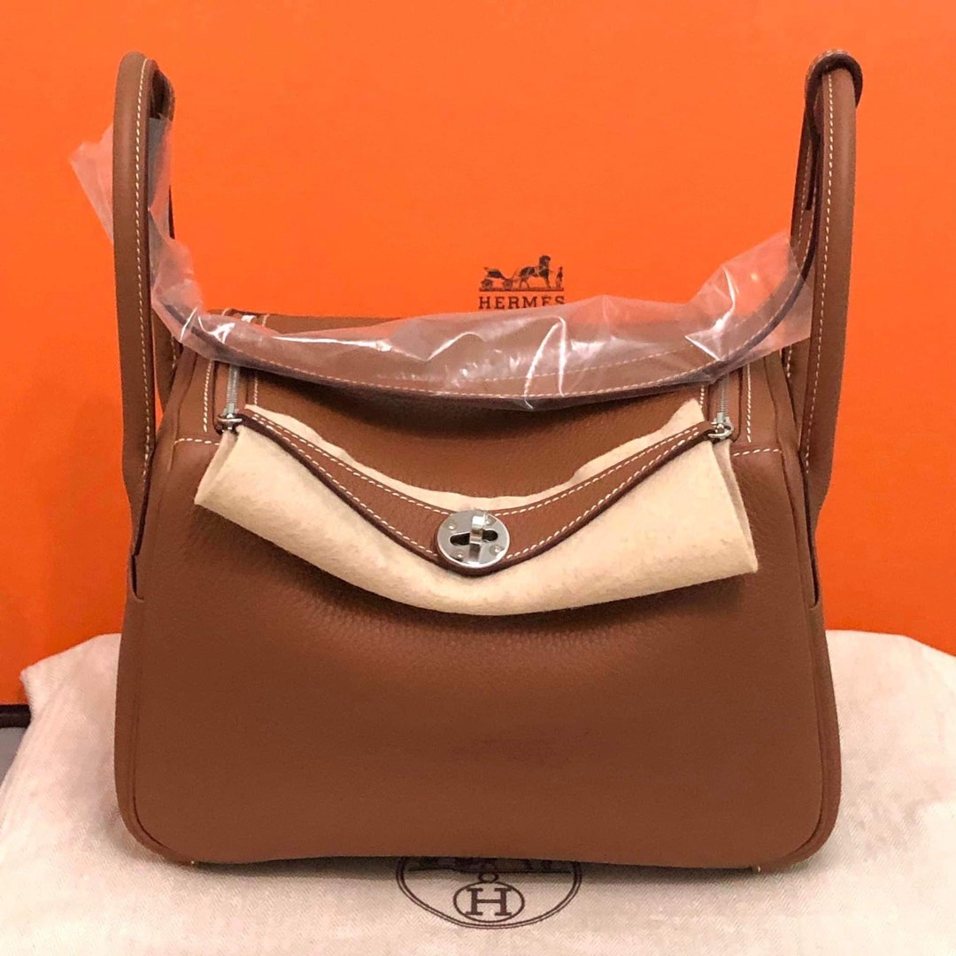 Hermes Lindy 26 Taurillon Clemence Etoupe & Palladium