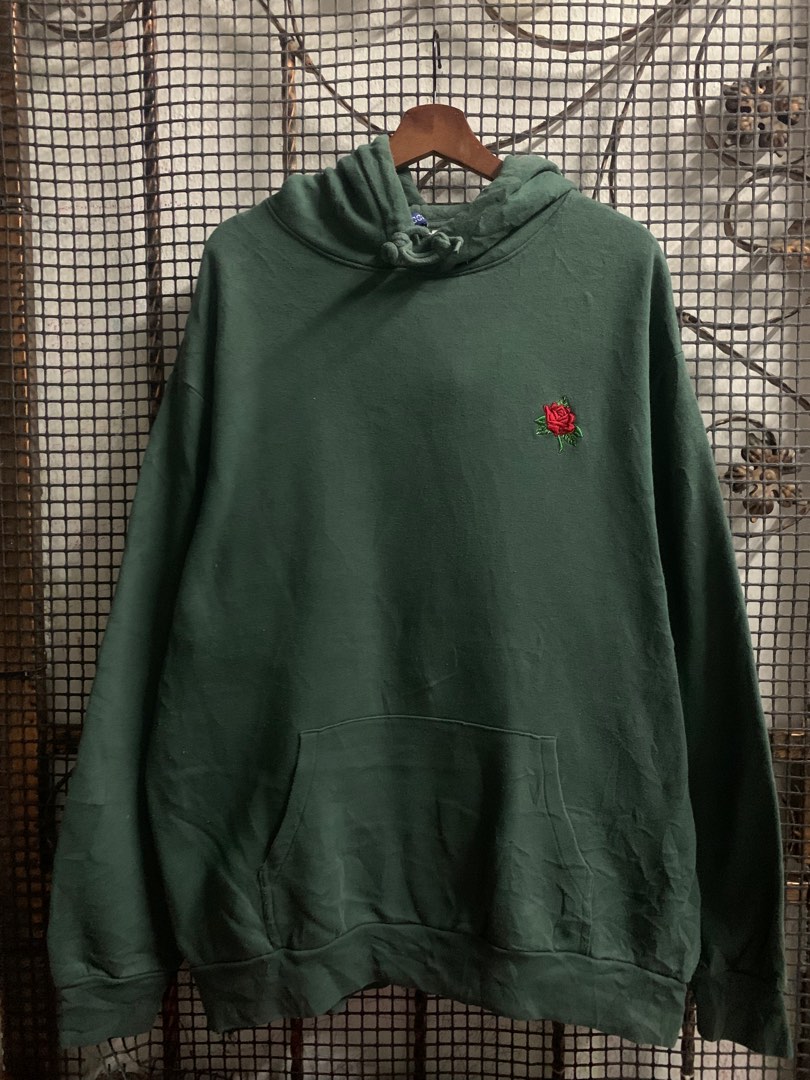 Green hoodie with rose h&m new arrivals