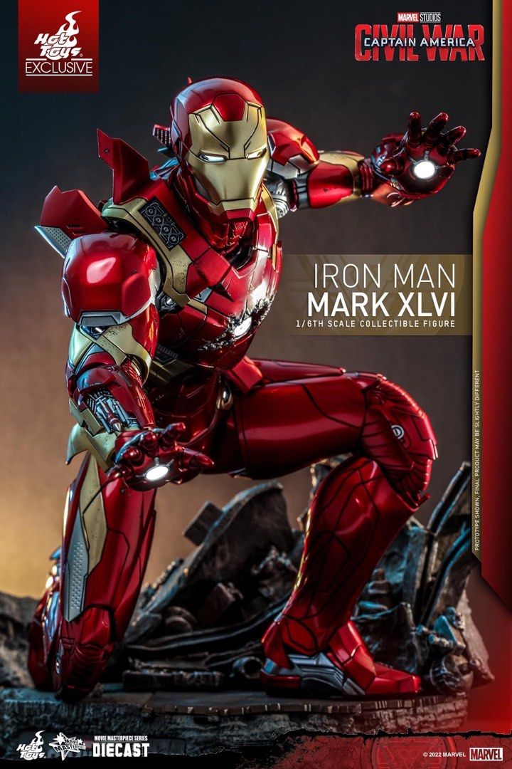 ホットトイズ MMS608-D42 アイアンマン マーク46 Amazon.co.jp: ムービー・マスターピースDIECAST シビル・ウォー