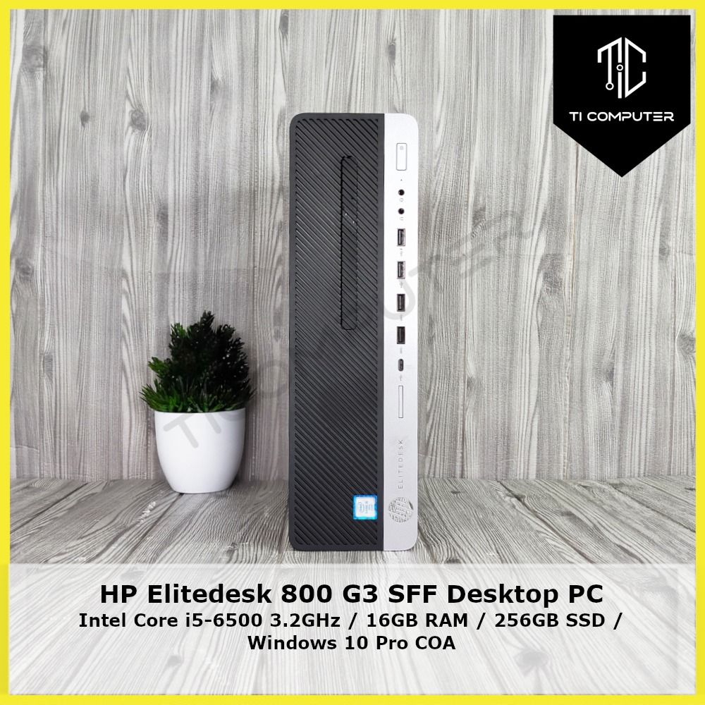 HP EliteDesk 800 G3 Computer Desktop PC, Intel Core i5-6500, 16GB RAM, 512G 