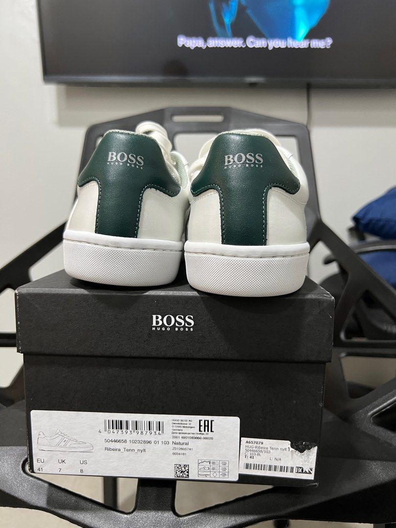 Hugo Boss shoes for men (Category: Casual Shoes) located in Davao. Submitted by acmadmohamad9332 (Listing ID 1238359077, Image 1). Description: Rfs: bought the wrong size The shoes was bought from farfetch and if you need more details please message me It was never been used and in a very good condition. With box.