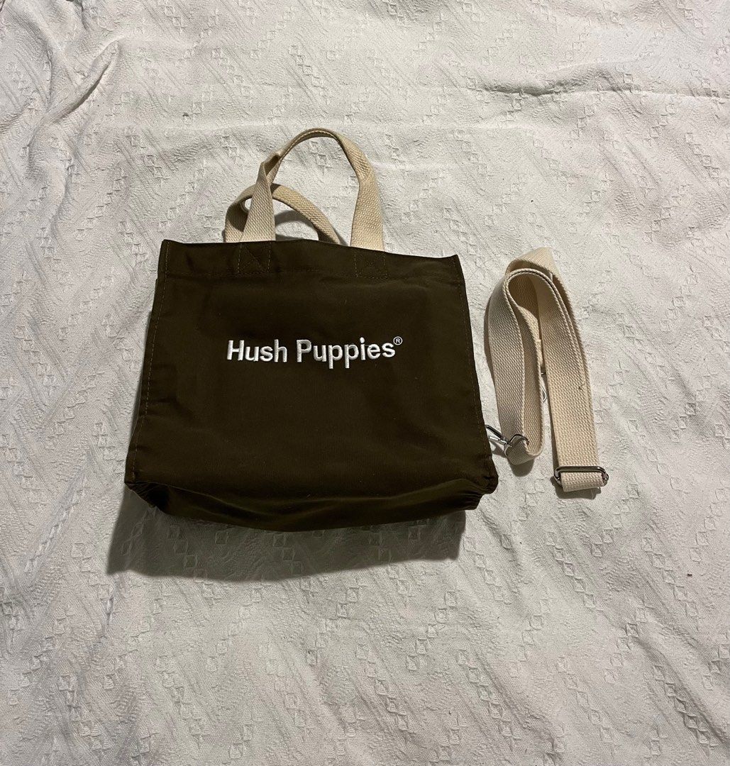 Hush Puppies Tas Wanita Canvas Tote Bag L Olive, Fesyen Wanita, Tas