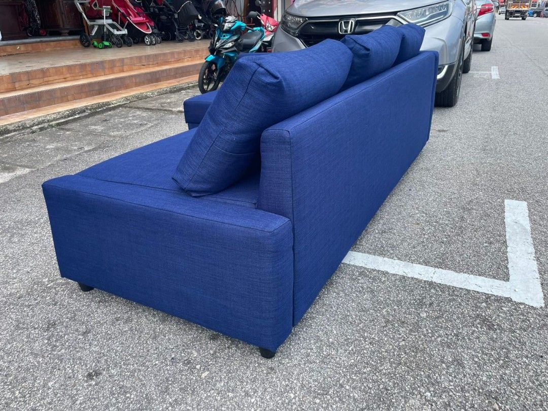 Ikea Friheten sofabed storage blue, Furniture & Home Living, Furniture