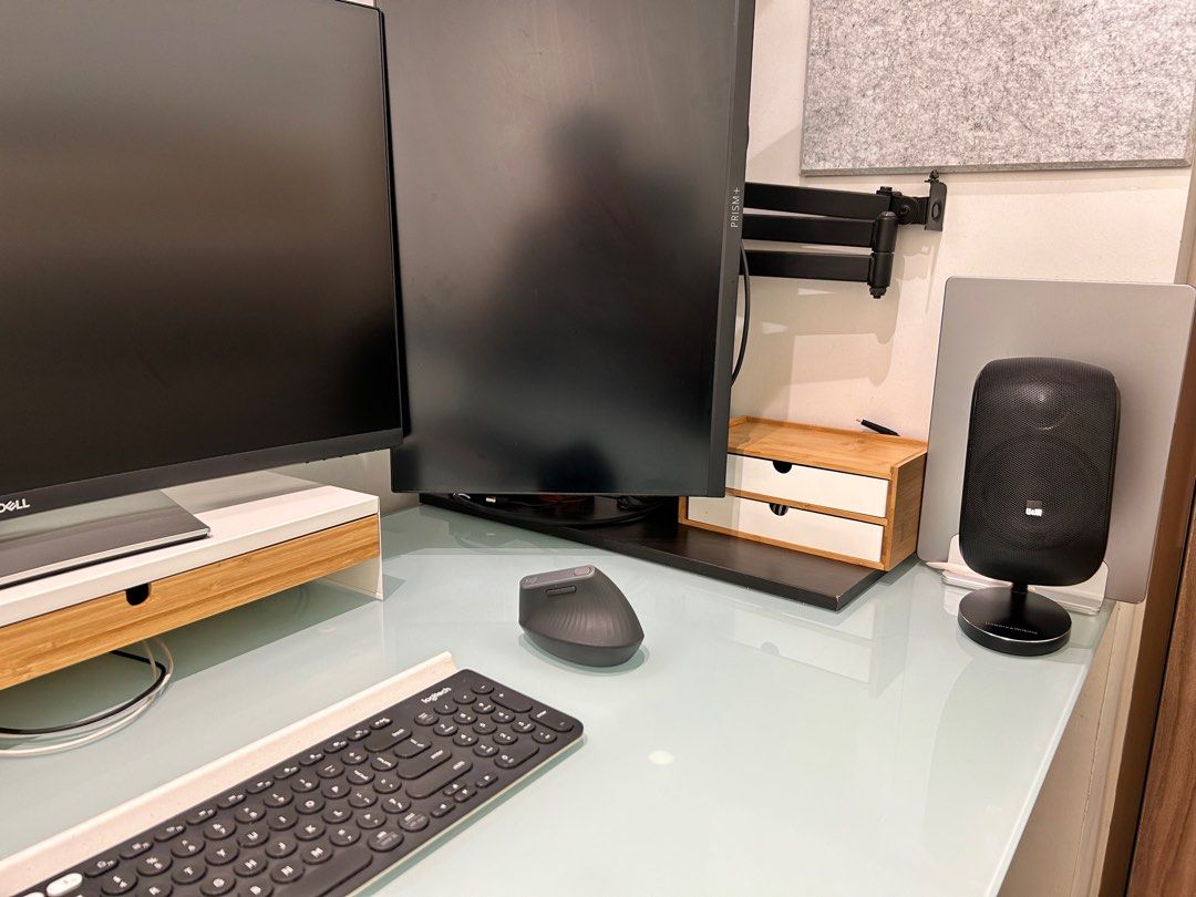 IKEA Galant Glass Top Office Desk, Furniture & Home Living, Furniture